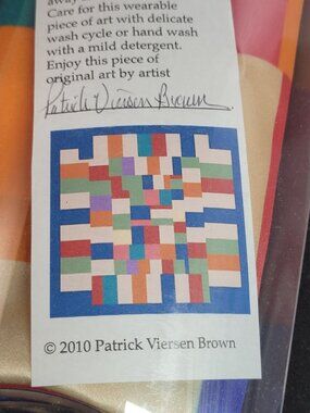 Patrick Viersen Brown Limited Edition Silk Scarf #5 of 100 – 40x40 Designer Art